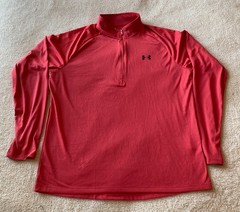 Under Armour UA Tech 2.0 1/2 Zip Mock Neck Loose Red Men’s L Long Sleeve Shirt