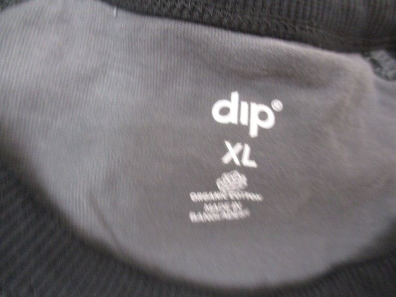 DIP Size XL Mens Gray 100% Organic Cotton Crew Neck Long Sleeve Athletic Top 397 gallery