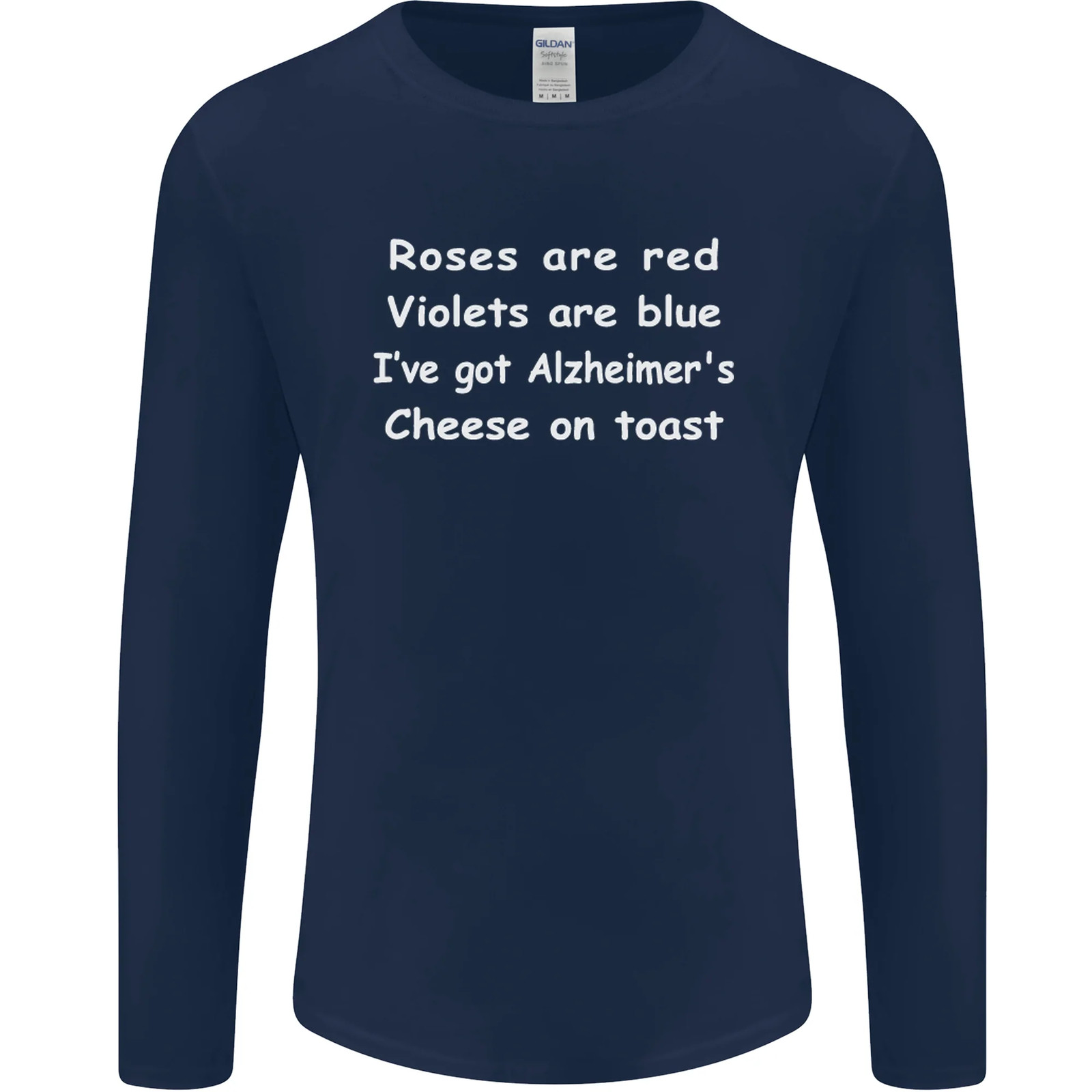 Alzheimers Cheese on Toast Funny Slogan Mens Long Sleeve T-Shirt gallery