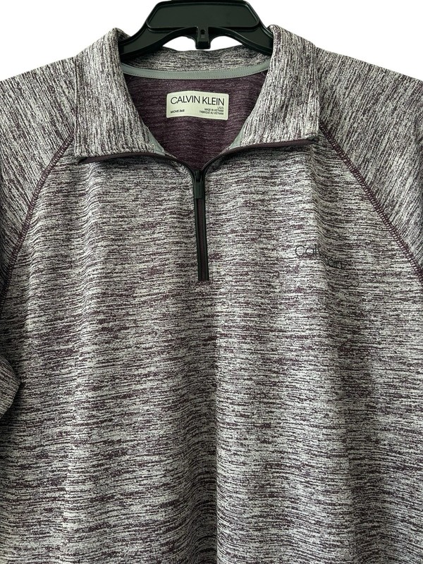 CALVIN KLEIN MOVE 365 Purple Fall Pullover Athletic Top Men's Large 1/4 Zip L gallery