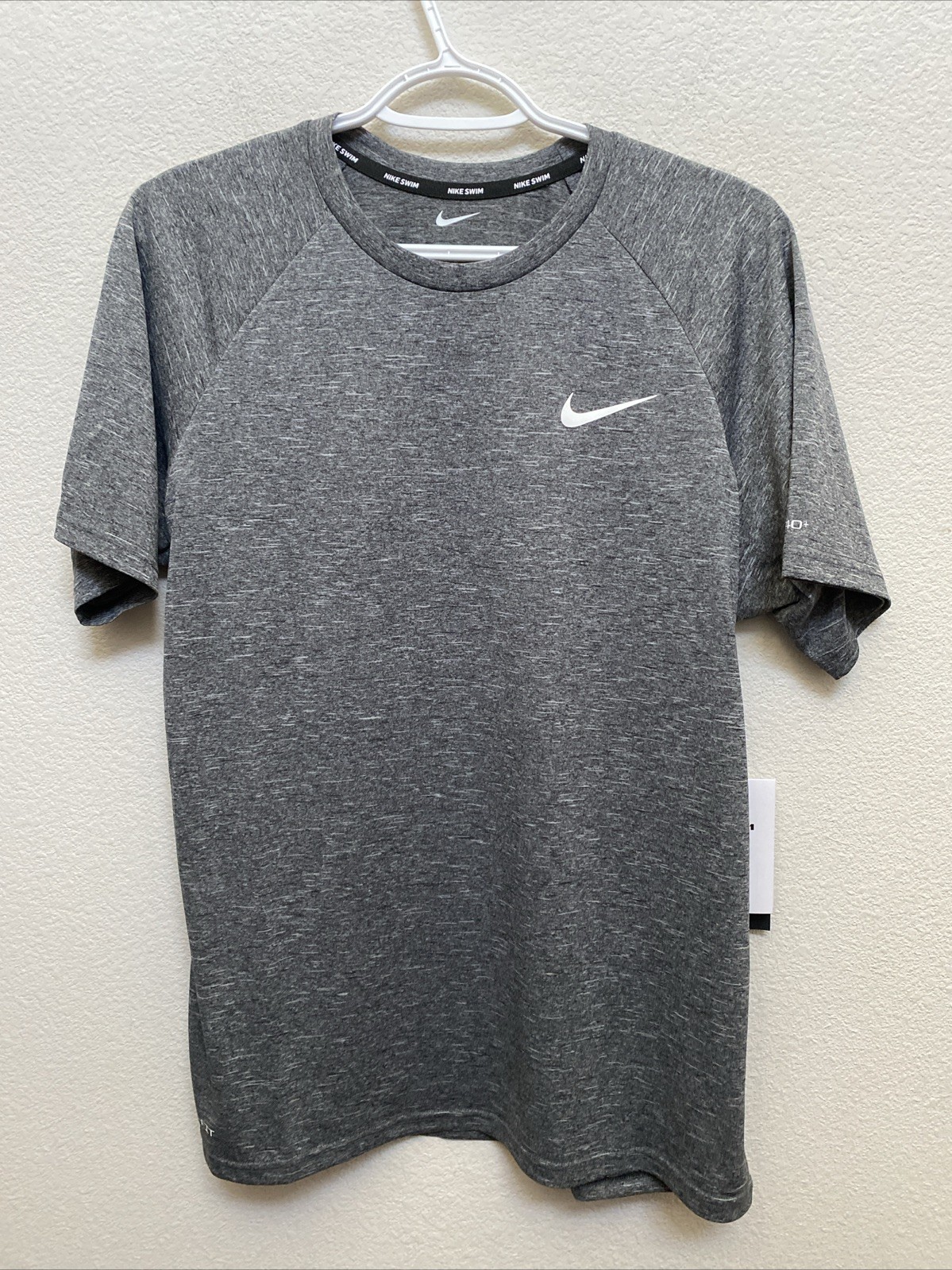 NEW Men's Nike Swim Dri-Fit Gray T-Shirt Sun Protection UPF40+ NWT $46 Medium gallery