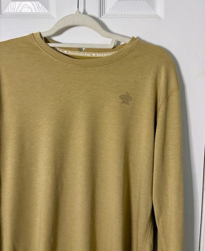 Mens Rabbit Running Layer One Long Sleeve Performance Solid Shirt - Yellow, M gallery