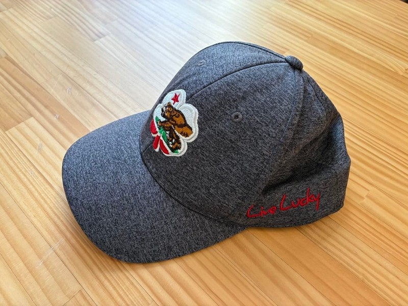 BLACK CLOVER Gray Snapback Cap L/XL Embroidered Bear Design Used gallery
