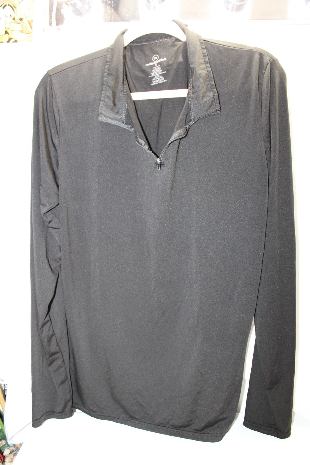 Realessentials Black Snag Proof 1/4 Zip Pullover Dri-Fit Long Sleeve Polyester M gallery