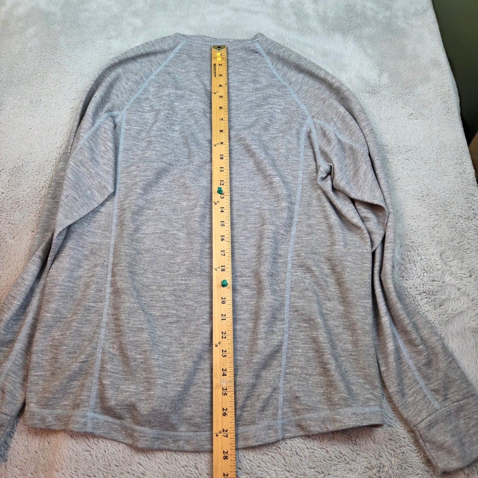 LL Bean Shirt Men L Regular Performance Raglan Active Run Hike Camp Heather Grey gallery
