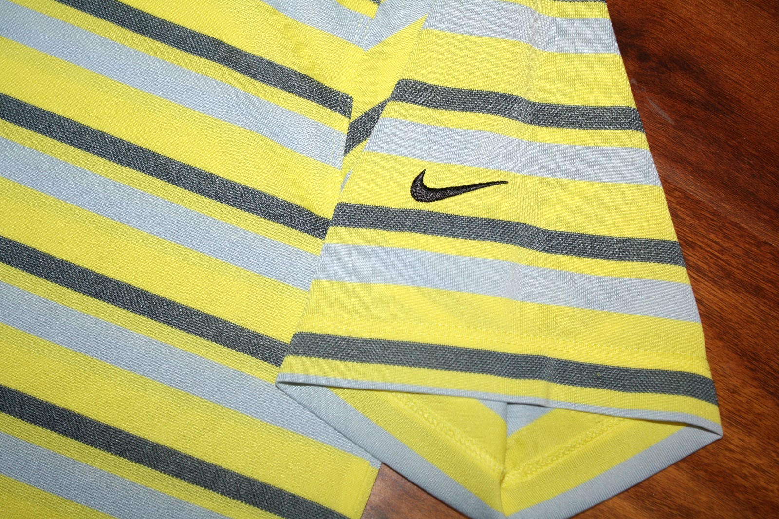 Men's Nike Golf Tour Performance S/S Polo - M - Yellow W / Stripes - NICE gallery