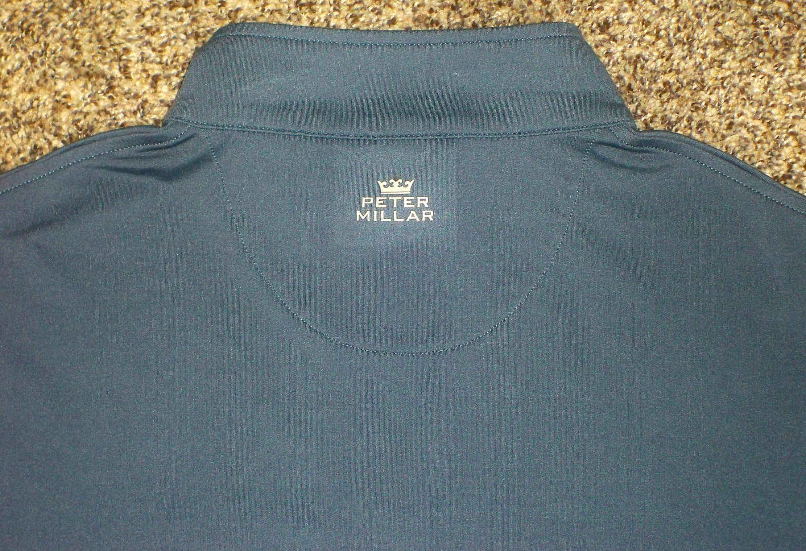Men's PETER MILLAR Crown Sport 1/4 Zip Pullover L STEEL BLUE w/PM Crown & Logo gallery