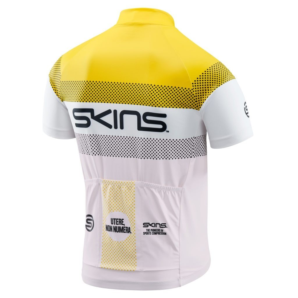 SKINS Mens Yellow Short Sleeve Cycle Branded Jersey Top Size Large BNWT C2638 gallery