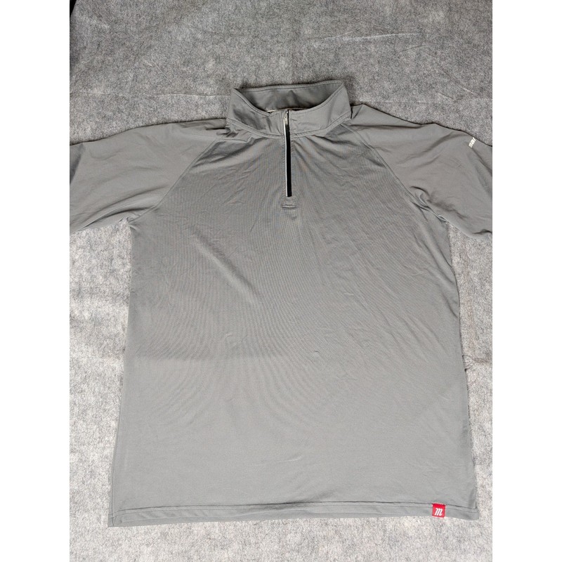 Marucci Mens Grey Quarter Zip Pullover Long Sleeve Athletic Performance Shirt gallery