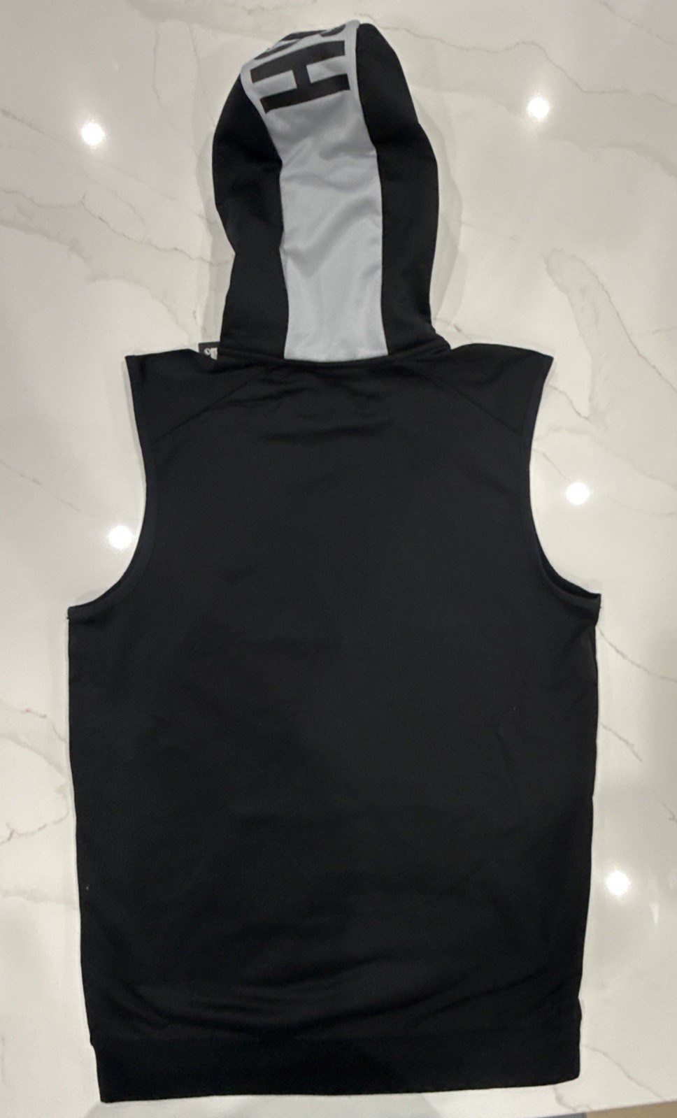Nike Dri-FIT Sleeveless Full Zip Hoodie Vest Black Swoosh Hood 807769-010 Mens S gallery