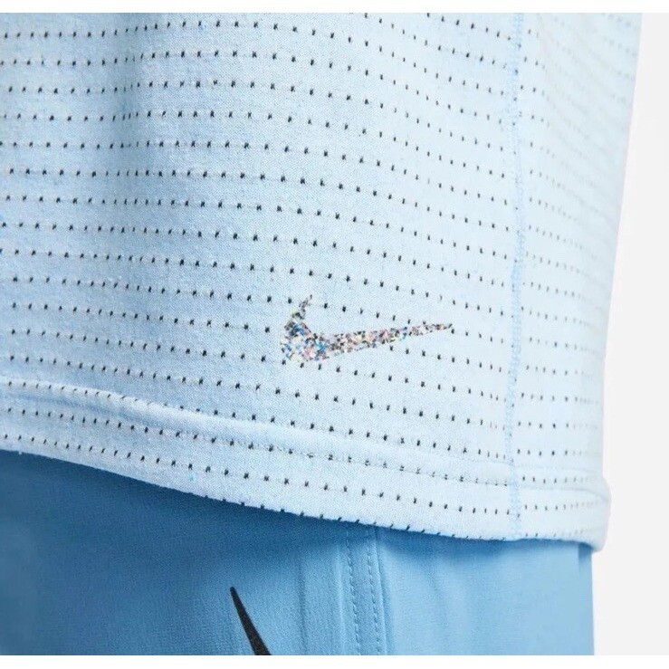 Nike Dri-Fit Men's Yoga Sky Blue DQ4828-422 Loose Fit Yoga Shirt SMALL TALL gallery