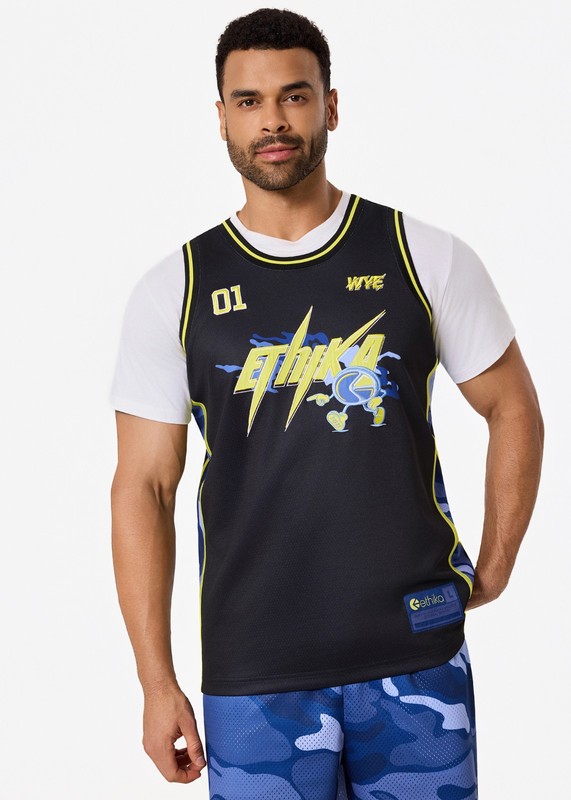 Ethika Bolt Camo Men's Basketball Jersey Tank Top - Size Small gallery