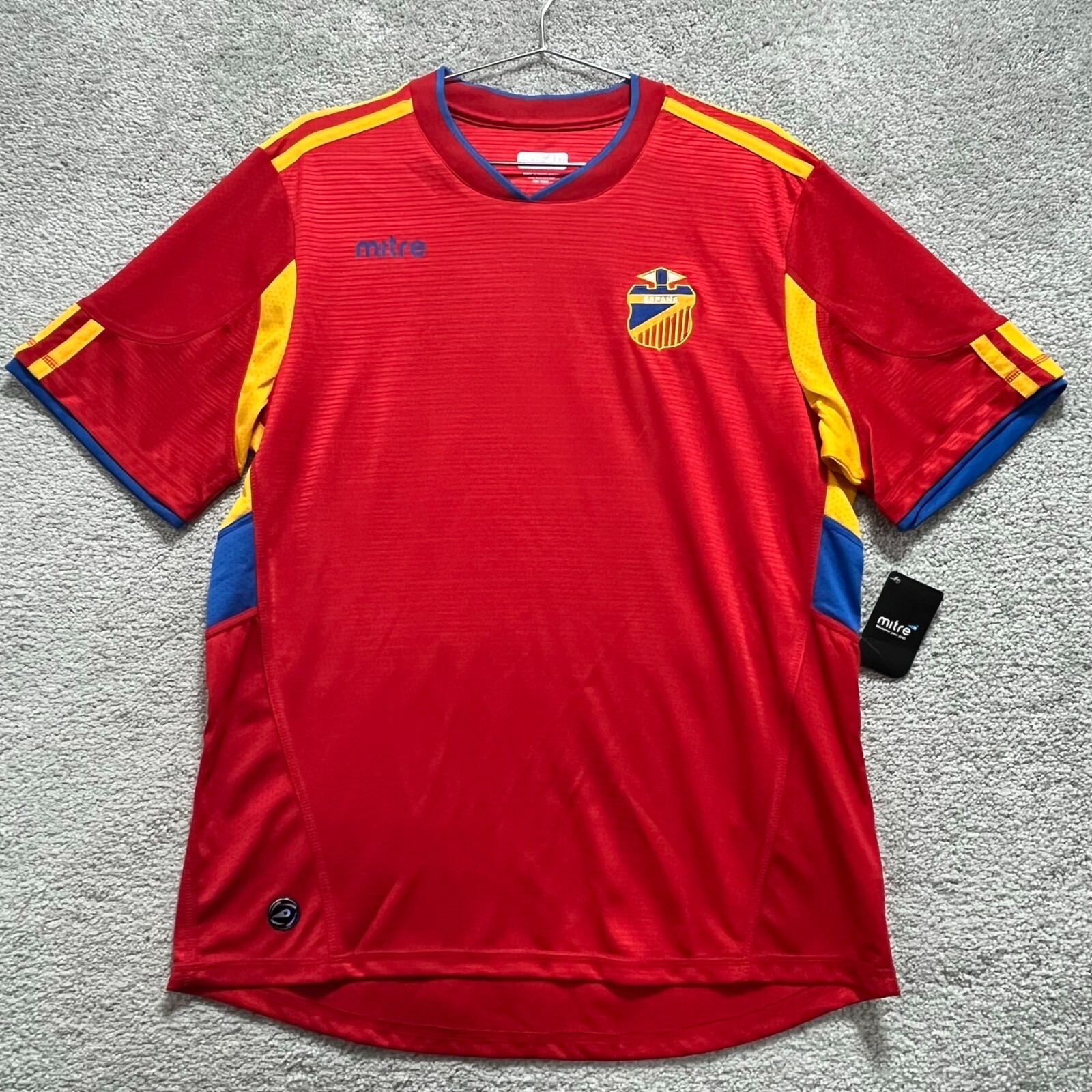 Mitre Shirt Men's Medium Red Spain Espana Soccer Jersey Cool Fit Short Sleeves gallery