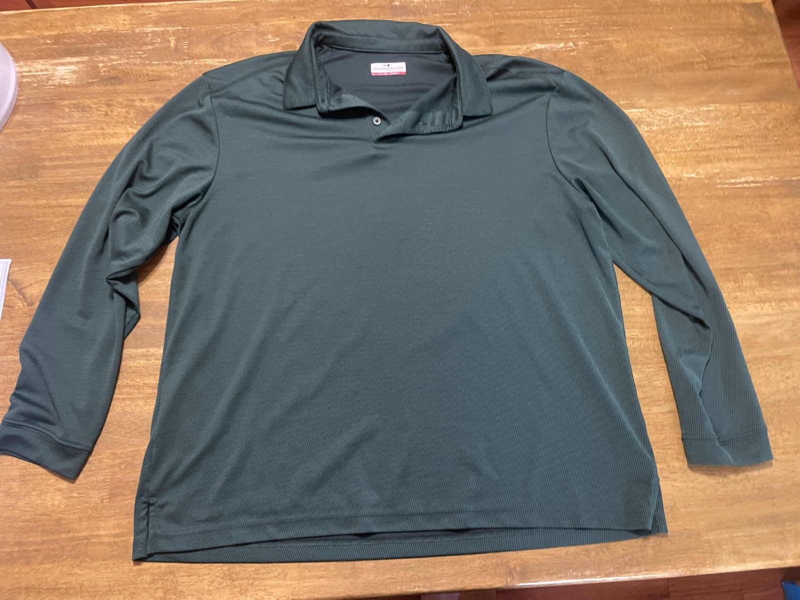 Grand Slam Shirt, Men's Size XXL, Green, Long Sleeve, Polo, 1/4 Buttons gallery