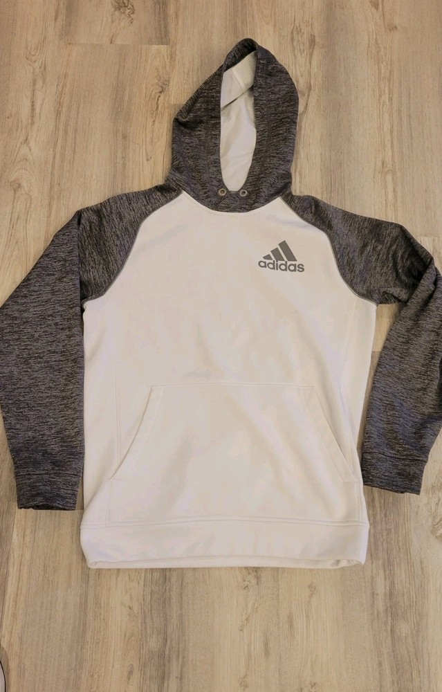 adidas Men's Hoodie White And Gray Size Small