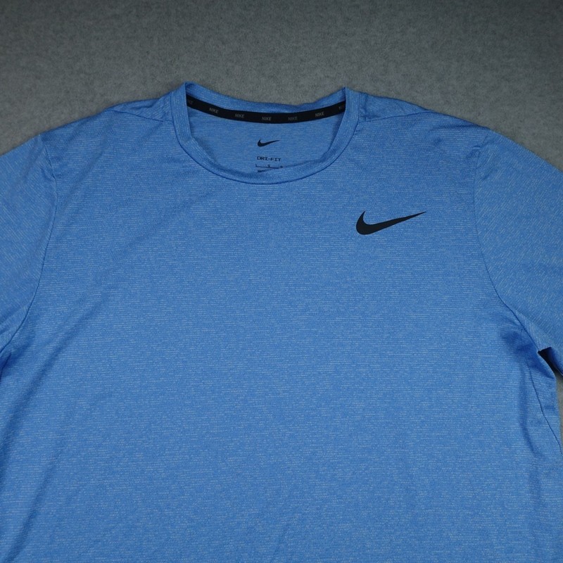Nike Shirt Mens Large Blue Heathered Activewear Tee Dri-FIT Training gallery