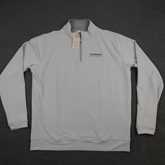 Peter Millar Crown Sport 1/4 Zip Pullover Mens Large Gray Fortinet Golf Top