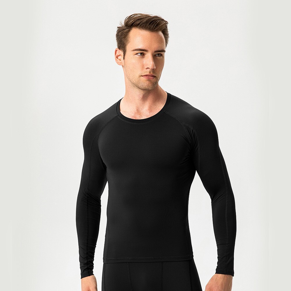 Mens Long Sleeve High Elastic Quick Dry Sport Shirts Pro Compression Top T-Shirt gallery