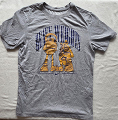 Men’s Nike Dri-FIT Heavy Weights Tee Size Small EUC Grey Blue Cartoon Graphics