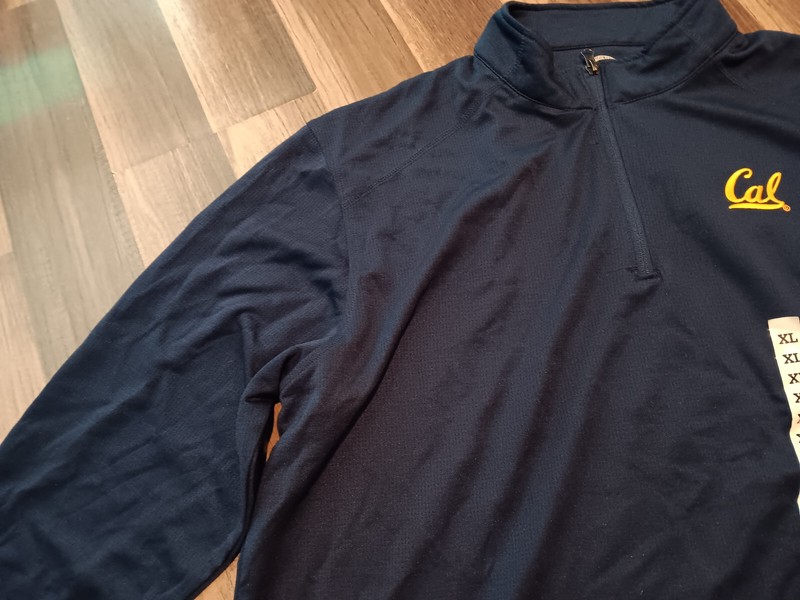 California golden bears men's XL size navy blue 1/4 zip pullover shirt NWT gallery