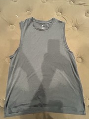 All In Motion Men’s Performance Sleeveless Gym Muscle Shirt Gray Large