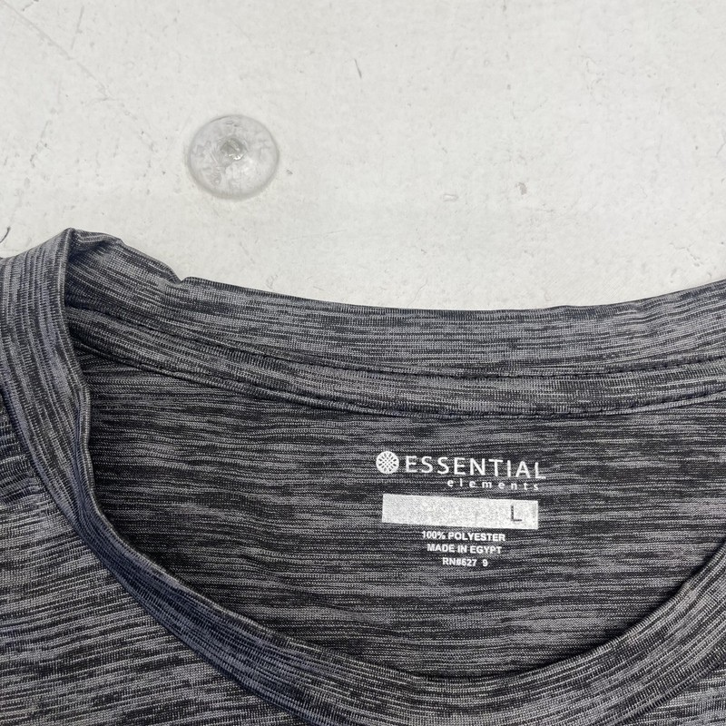 Essential Elements Shirt Mens Large Gray Long Sleeve Crewneck Performance Tee gallery