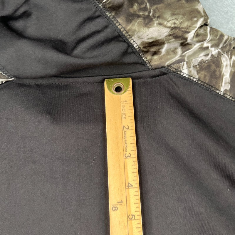 Mossy Oak Long Sleeve Hooded Performance Fishing Shirt Mens XL Black Gray gallery