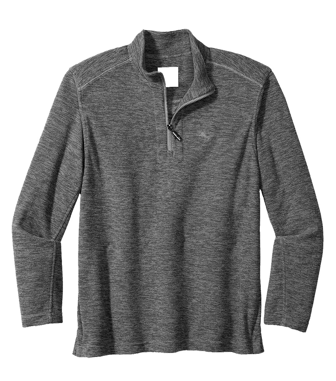 Tommy Bahama Men's Cloud Peak Half Zip Fleece Pullover Ash Gray Small gallery