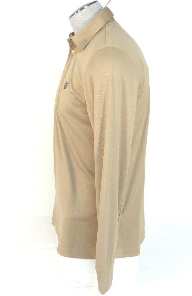 Chaps Performance Stay Dry Khaki Long Sleeve Polo Shirt Men's NWT gallery