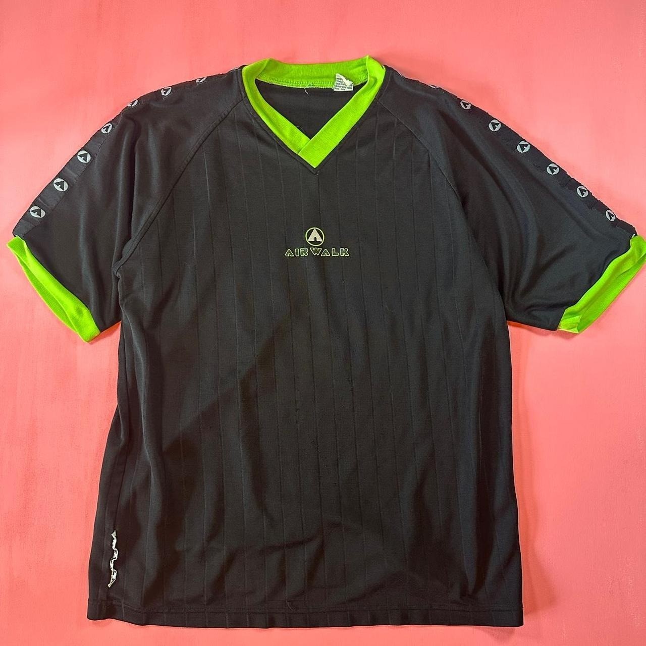 Vintage 90s Airwalk Jersey 1990s Style Embroidered Black & Green Airwalk Jersey gallery