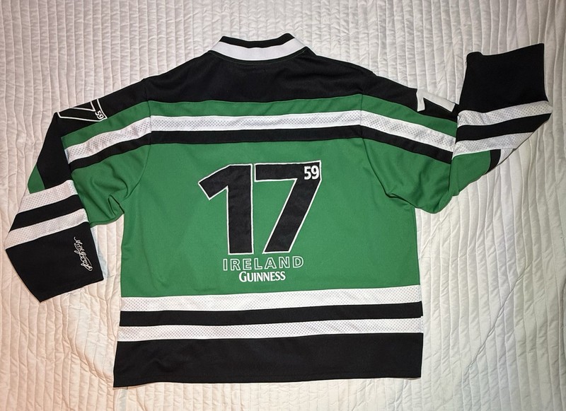 Guinness Ireland Mens XXXL Green Black 1759 Sewn Stitched Dublin Hockey Jersey gallery