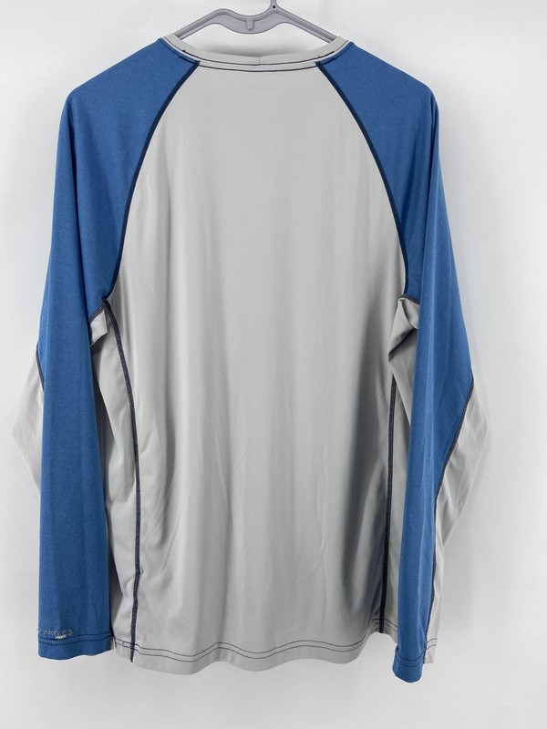 Simms Shirt Mens Medium Gray UPF 50 Fishing Capilene Beach Long Sleeve Stretch gallery