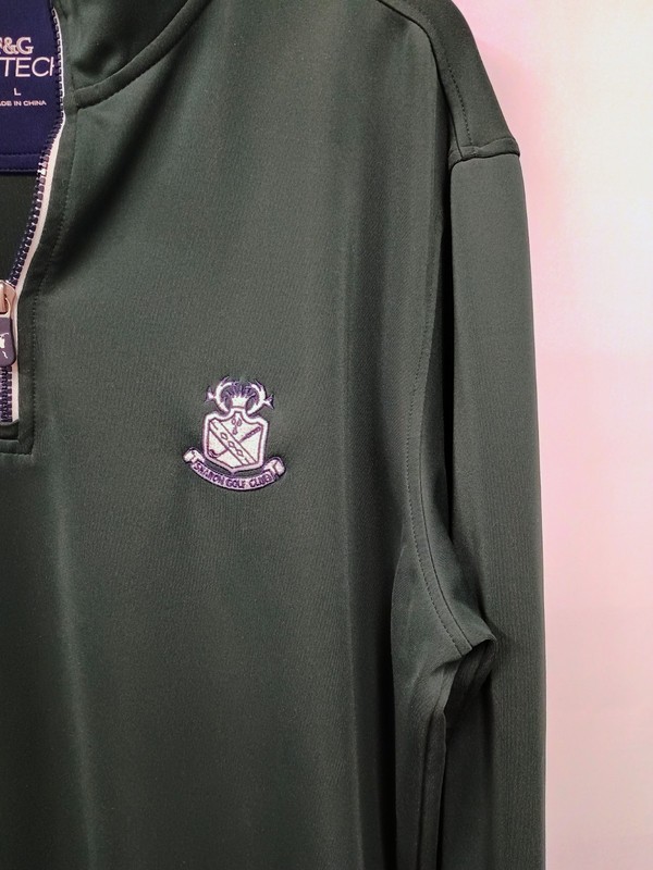 Fairway Greene Jacket Mens Large Green Sharon Golf Club 1/4 Quarter Zip Pullover gallery