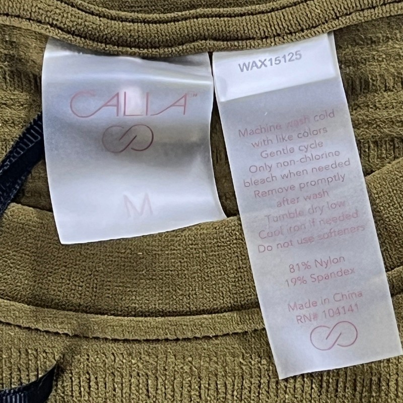 CALIA Focus Seamless Crop Tee Dark Khaki Olive Green Elbow Sleeve Men Medium NEW gallery