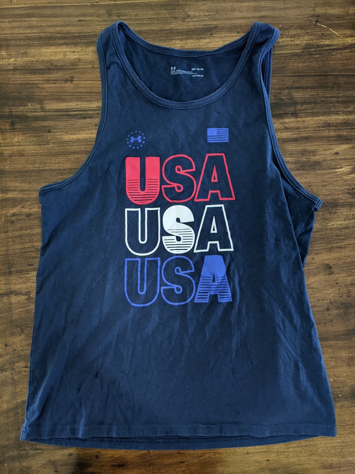Under Armour Mens Medium Blue USA Tank Top gallery