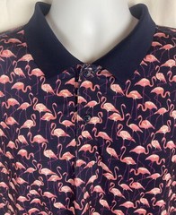Bonobos Polo Shirt Flamingo Print Performance Golf Size XL Slim Fit