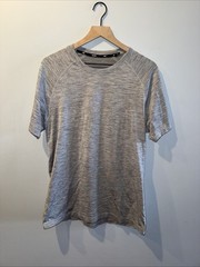 Rhone Shirt Size L Gray Reign Tech Tee Short Sleeve Crew Run Train
