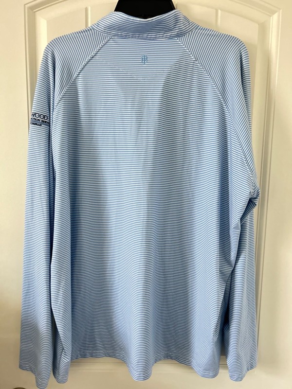 Holderness & Bourne Golf Pullover Mens XXL Blue White Strip Tailored Fit 1/4 Zip gallery