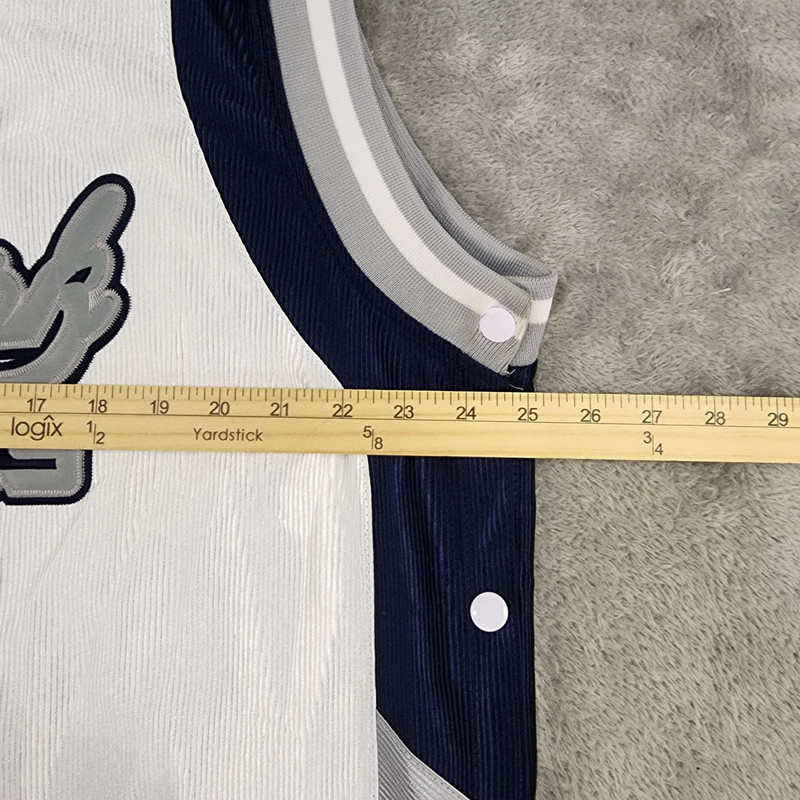Big Land Jersey Shirt Mens XL White Navy Blue New York 69 Basketball Snap Sides gallery