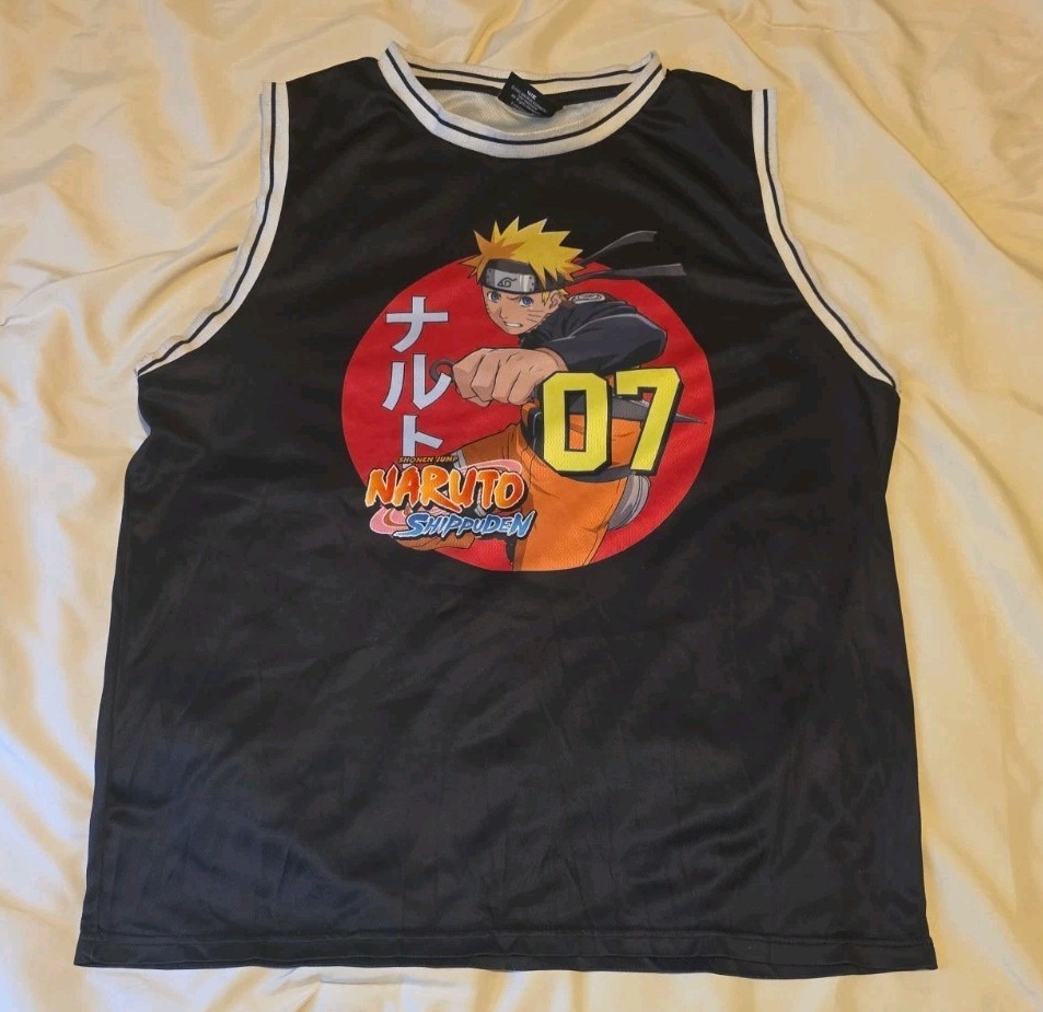 Naruto Shippuden Mesh Basketball Jersey Mens Size L Large C-Life Anime Tank Top gallery