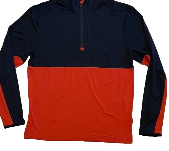 RLX Ralph Lauren Polo 1/2 Zip Men's SZ S Navy Red Colorblock LS wicking gallery