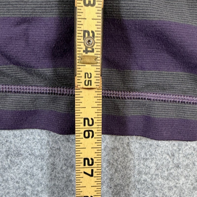 Lululemon Shirt Mens Large Purple Gray Striped Long Sleeve Athletic Running Tee gallery