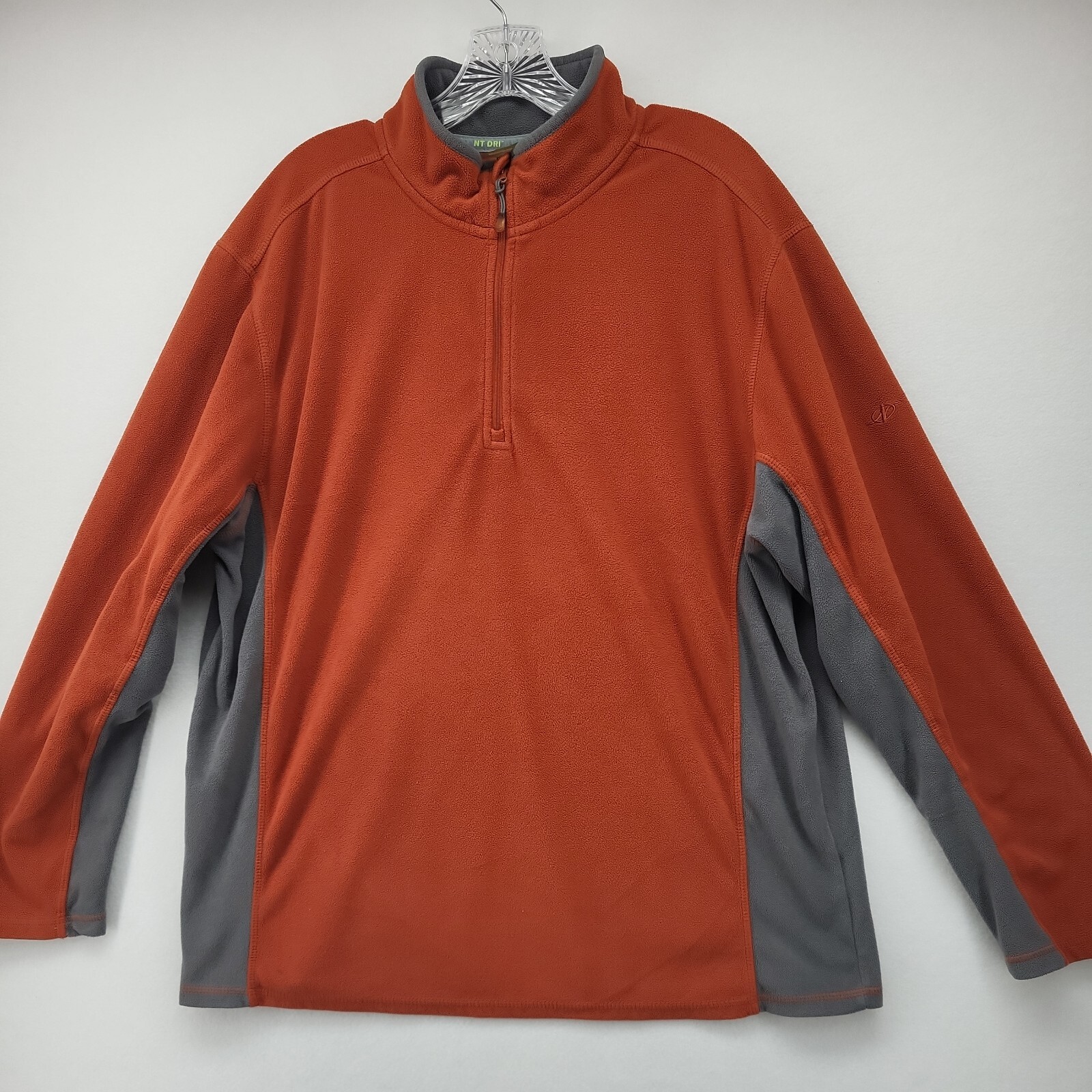 NORDICTRACK MEN'S SHIRT RUST GRAY SIZE LARGE PULLOVER ATHLETIC FLEECE TOP gallery