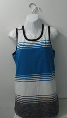 Vertical Sport “Blue/Gray/White Stripe” Athletic Men’s Tank Top (New w/Tags, M)
