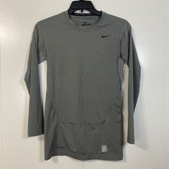 Nike Pro DRI-FIT Compression Shirt Size M / L Gray Long Sleeve Stretch