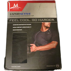 Mission VaporActve performance compression men’s Top / shirt Lg Black