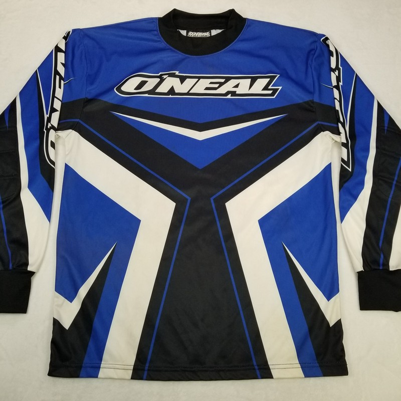 O'Neal Racing Blue Black White Long Sleeve Motocross Jersey Shirt Men's Small gallery