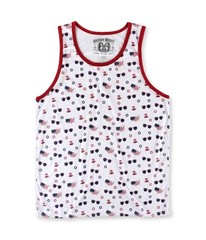Eighty Eight Mens American Flag Tank Top, white, M