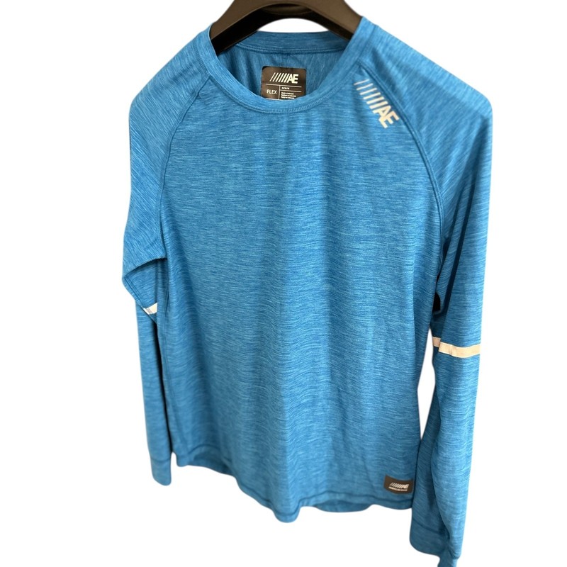 American Eagle Outfitters AE Flex Long Sleeve Athletic Shirt Blue Mens M gallery
