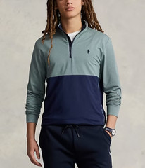 Polo RALPH LAUREN Performance 1/4 Zip Color Block Pullover Men’s Sz S Blue Gray